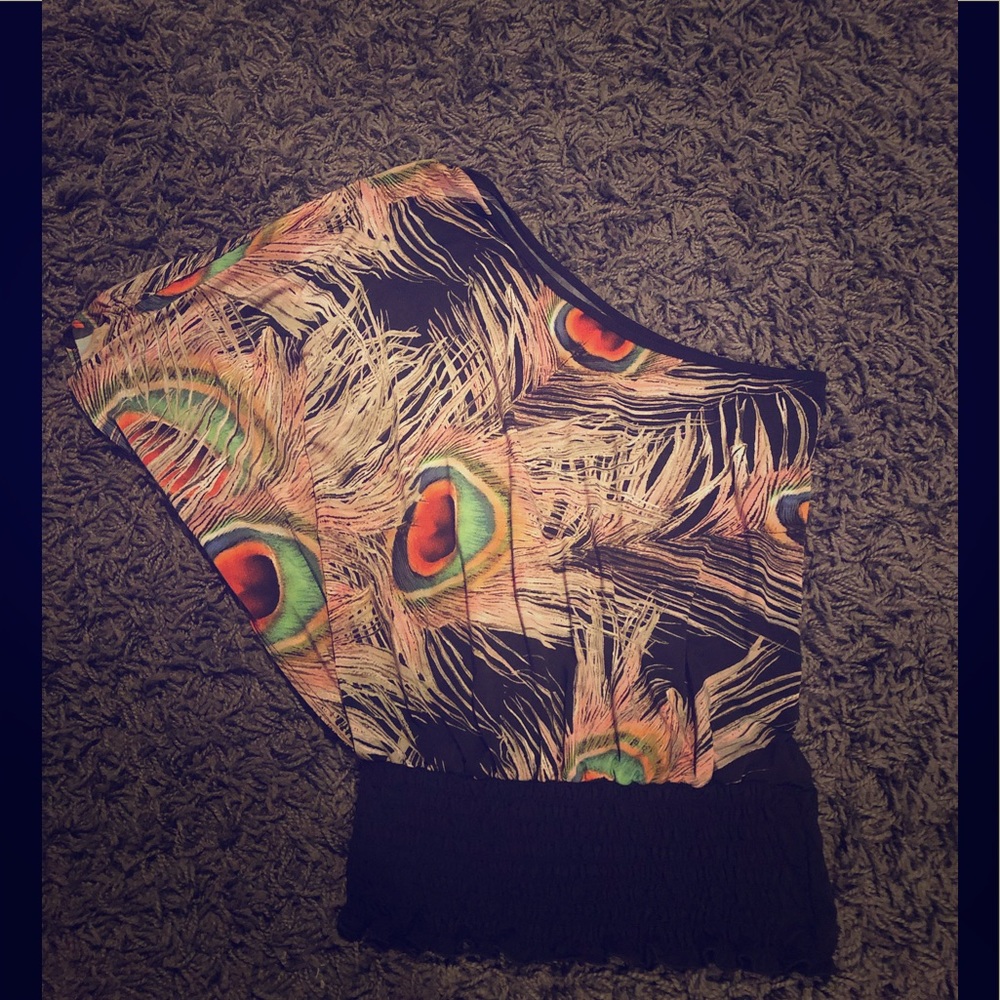 Peacock Off Shoulder Top